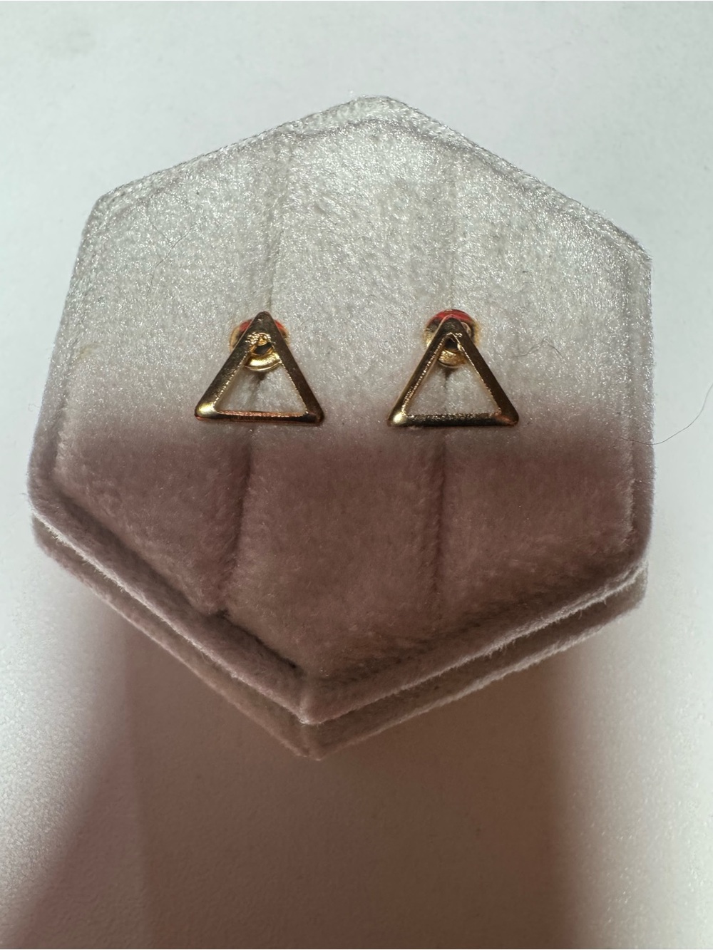 Gold Plated Triangle Stud Earrings Geometric Elegant Post Earrings